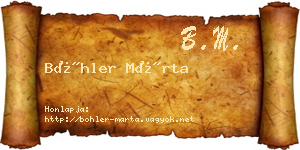 Böhler Márta névjegykártya